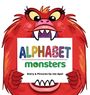 „ALPHABET monsters“ Story und Bilder von Joe Apel. Illustration: Rotwütendes Monster hält Schild.