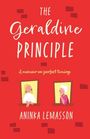 "The Geraldine Principle: A memoir on perfect timing. ANINKA LEMASSON." Zwei Frauen schauen aus Fenstern auf rotem Hintergrund.