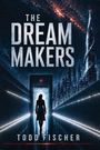"The Dream Makers", Todd Fischer. Illustration: Person in einem futuristischen Korridor, Stadt im Hintergrund.