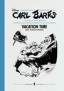 "Vacation Time and Other Stories" von Carl Barks. Illustration: Enten in einem kleinen Auto im Wald fliehen vor Tieren.