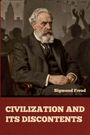 „Sigmund Freud“, „CIVILIZATION AND ITS DISCONTENTS“. Ein bärtiger Mann in Anzug sitzt gedankenverloren.