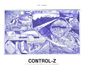 Text: "SCOTT GRALNICK", "CONTROL-Z", "it's not the tool that limits us, it's our imagination." Illustration aus blauen Linien und Formen.